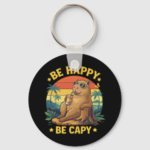 Wees Gelukkig Wees Capy Capybara Grappige Meme Sleutelhanger