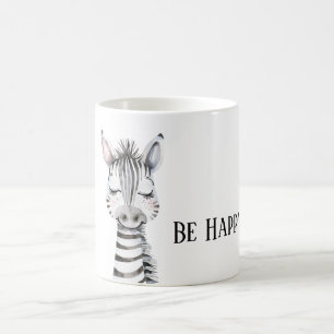 Wees Gelukkig Zebra Koffiemok