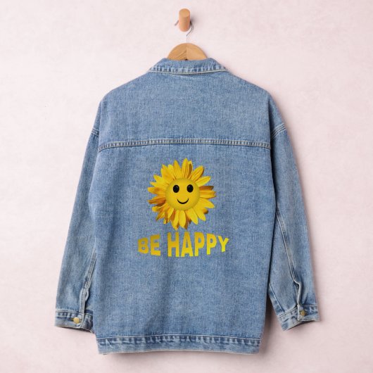 WEES GELUKKIG ZONNEBLOEM GEZICHT Denim jas Denim Jacket (Hangar)