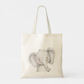Wees Gelukkige Giraffe Olifant Tote Bag (Achterkant)