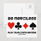 Wees genadeloos Play Duplicate Bridge Briefkaart (Voorkant / Achterkant)