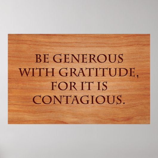 Wees genereus met dankbaarheid poster (Voorkant)