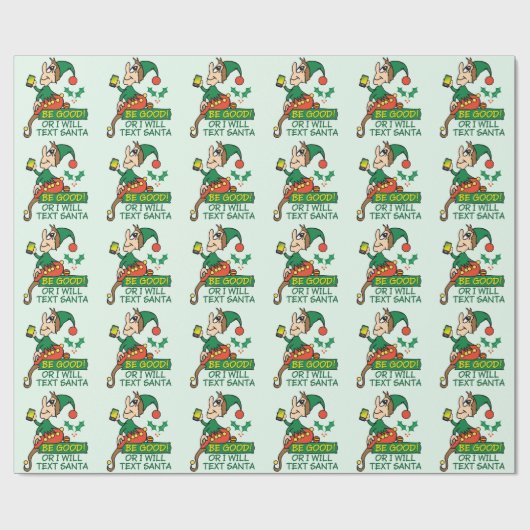 Wees gerust met kerstfeestjes cadeaupapier (Vlak)