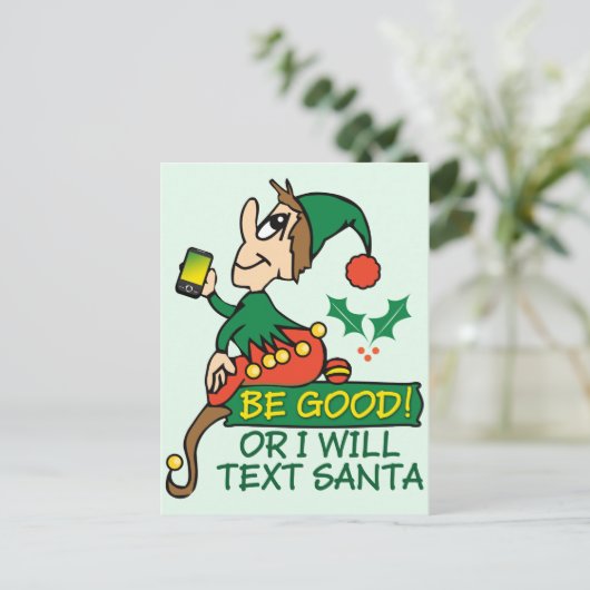 Wees gerust met Kerstmis Elf Feestdagenkaart (Staand voorkant)