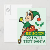 Wees gerust met Kerstmis Elf Feestdagenkaart (Voorkant / Achterkant)