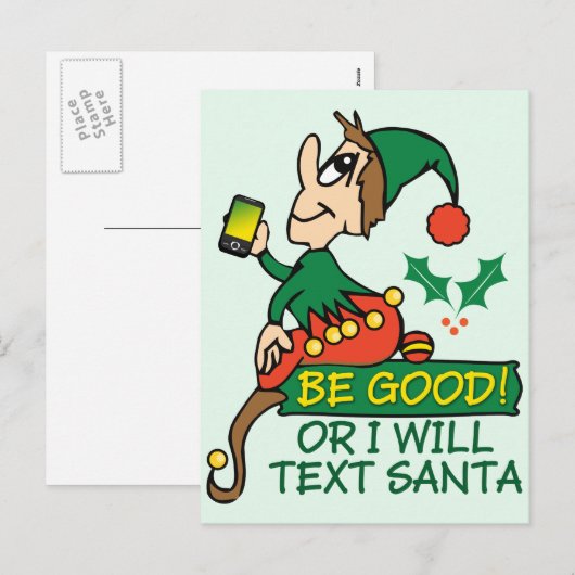 Wees gerust met Kerstmis Elf Feestdagenkaart (Voorkant / Achterkant)