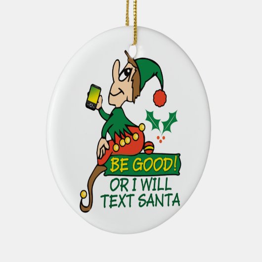 Wees gerust met Kerstmis Elf Keramisch Ornament (Rechts)