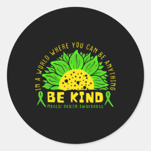 Wees gerust op een gezond verstand van groene zonn ronde sticker