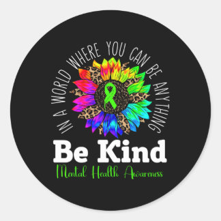 Wees gerust op een gezond verstand van groene zonn ronde sticker