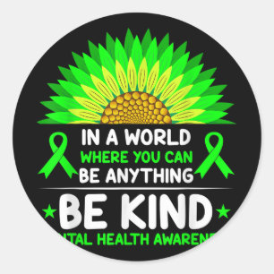Wees gerust op een gezond verstand van groene zonn ronde sticker