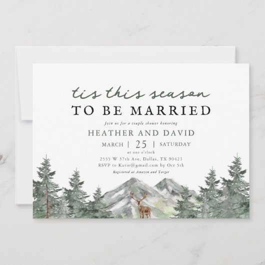 Wees getrouwd winterfeestmaal — paardedouche kaart (Voorkant)