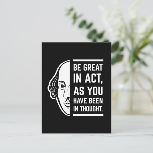 Wees geweldig in de act Shakespeare Thespian Quote Briefkaart (Staand voorkant)