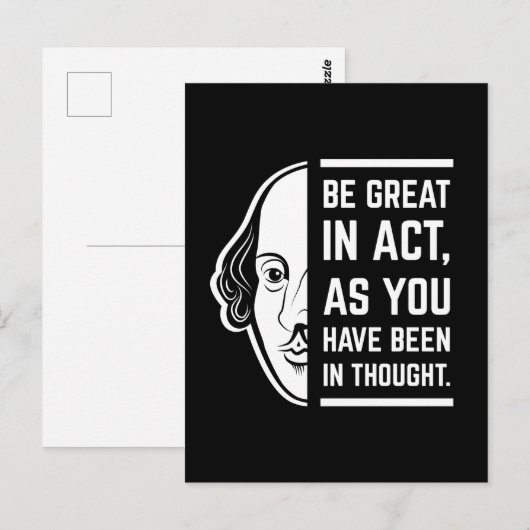 Wees geweldig in de act Shakespeare Thespian Quote Briefkaart (Voorkant / Achterkant)