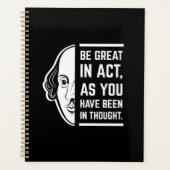 Wees geweldig in de act Shakespeare Thespian Quote Planner (Voorkant)