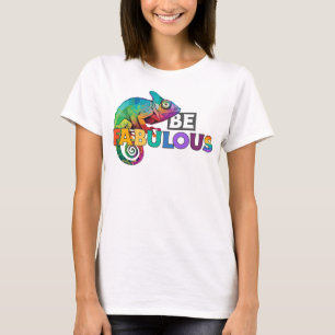 Wees geweldig met regenboogkleurige kameleon. t-shirt