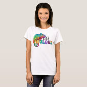 Wees geweldig met regenboogkleurige kameleon. t-shirt (Voorkant volledig)