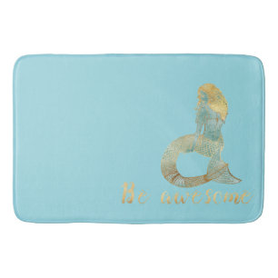 Wees Geweldige Gold Aqua Sparkle Zeemeermin Badmat