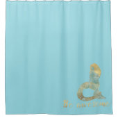 Wees Geweldige Gold Aqua Sparkle Zeemeermin Douchegordijn (Voorkant)