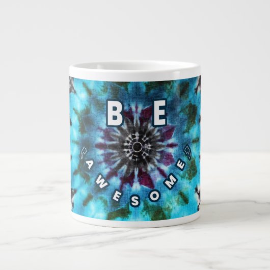 Wees Geweldige Tie Dye Design Grote Koffiekop (Voorkant)