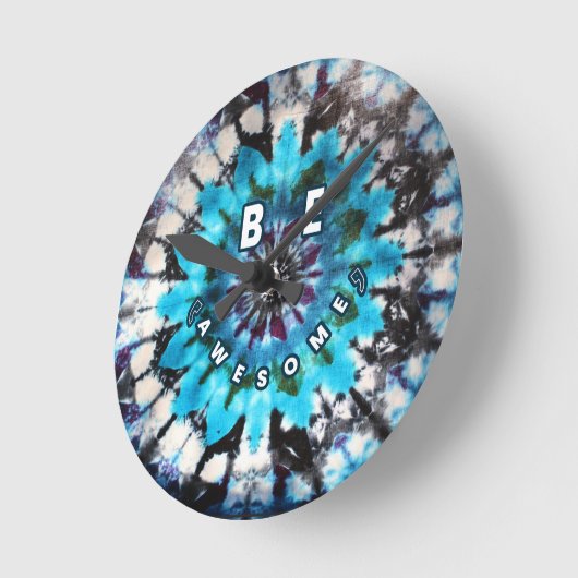 Wees Geweldige Tie Dye Design Ronde Klok (Hoek)