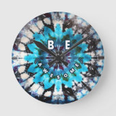Wees Geweldige Tie Dye Design Ronde Klok (Voorkant)