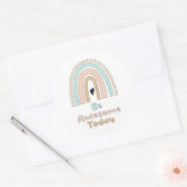 Wees geweldige vandaag de motivatie regenboog ronde sticker (Envelop)