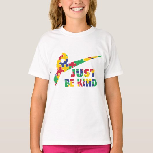 Wees gewoon aardig Puzzel Kleuren Autisme Bewustzi T-shirt (Voorkant)