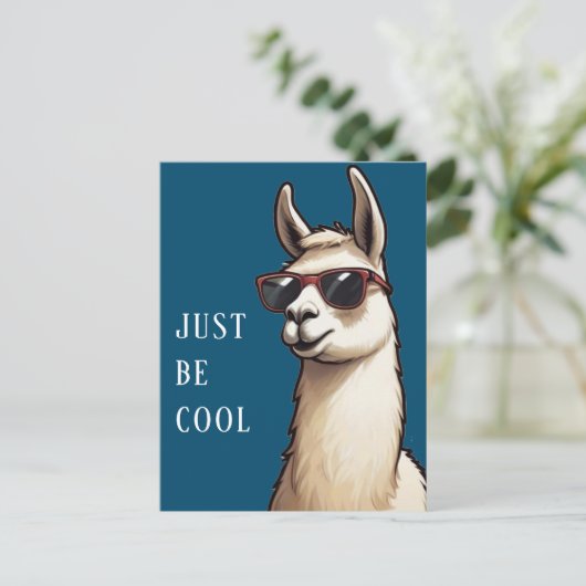 Wees gewoon Cool Llama Funky Alpaca met een zonneb Briefkaart (Staand voorkant)