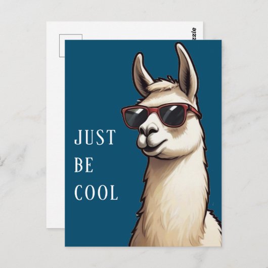 Wees gewoon Cool Llama Funky Alpaca met een zonneb Briefkaart (Voorkant / Achterkant)