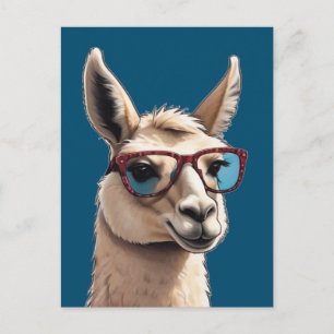 Wees gewoon Cool Smile Llama Funky Alpaca Zonnebri Briefkaart