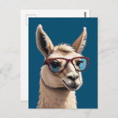 Wees gewoon Cool Smile Llama Funky Alpaca Zonnebri Briefkaart (Voorkant / Achterkant)