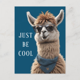 Wees gewoon Cool Smile Llama Funky Alpaca Zonnebri Briefkaart