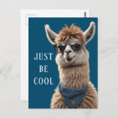 Wees gewoon Cool Smile Llama Funky Alpaca Zonnebri Briefkaart (Voorkant / Achterkant)