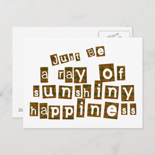 Wees gewoon een Ray van zonnig geluk Briefkaart (Voorkant / Achterkant)