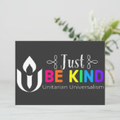 Wees gewoon een vriendelijk universeel universum feestdagenkaart (Staand voorkant)