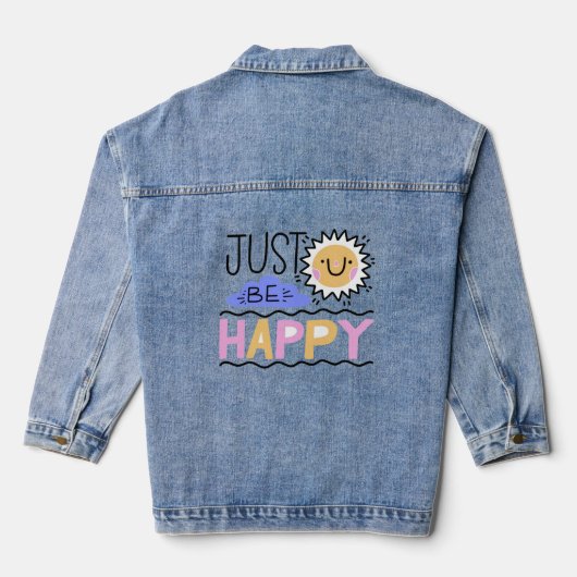 Wees gewoon gelukkig denim jacket (Achterkant)