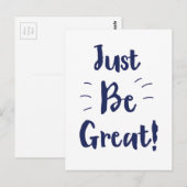 Wees gewoon geweldig! inspirerend citaat briefkaart (Voorkant / Achterkant)