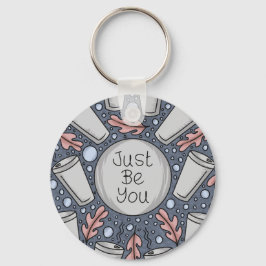 Wees gewoon jezelf- handgetekende illustratie sleutelhanger