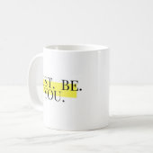 Wees gewoon jezelf Inspirerende typografie Koffiemok (Voorkant links)