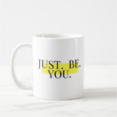 Wees gewoon jezelf Inspirerende typografie Koffiemok (Links)