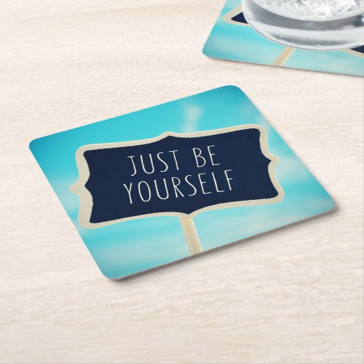 Wees gewoon jezelf kartonnen onderzetters (Schuin)