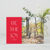 Wees gewoon rood met één foto Kerstmis Feestdagenkaart (Staand voorkant)