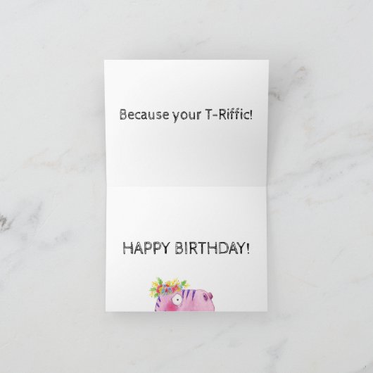 Wees gewoon T-Rex Birthday-kaart Bedankkaart (Binnen)