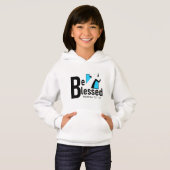 Wees gezegend met Cross & Schrift Meisjes Hoodie (Voorkant volledig)