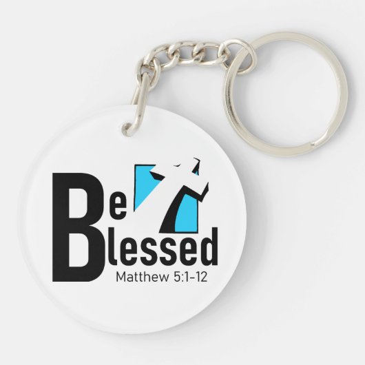 Wees gezegend met Cross Sleutelhanger (Achterkant)