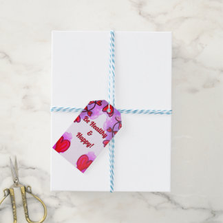 Wees gezond en gelukkig Label met cadeaus Cadeaulabel