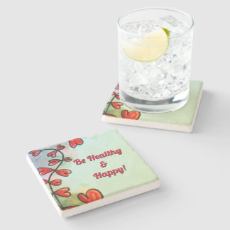 Wees gezond en Happy Sky Stone Onderzetter