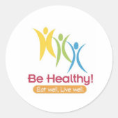 WEES GEZOND!! RONDE STICKER (Voorkant)