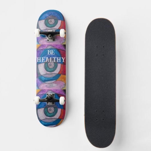 WEES GEZOND SCHAATS BOARD ONTWERP VAN PAULA REILLY PERSOONLIJK SKATEBOARD (Voorkant)