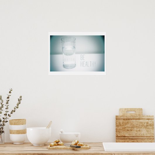 Wees gezond - water poster (Keuken)